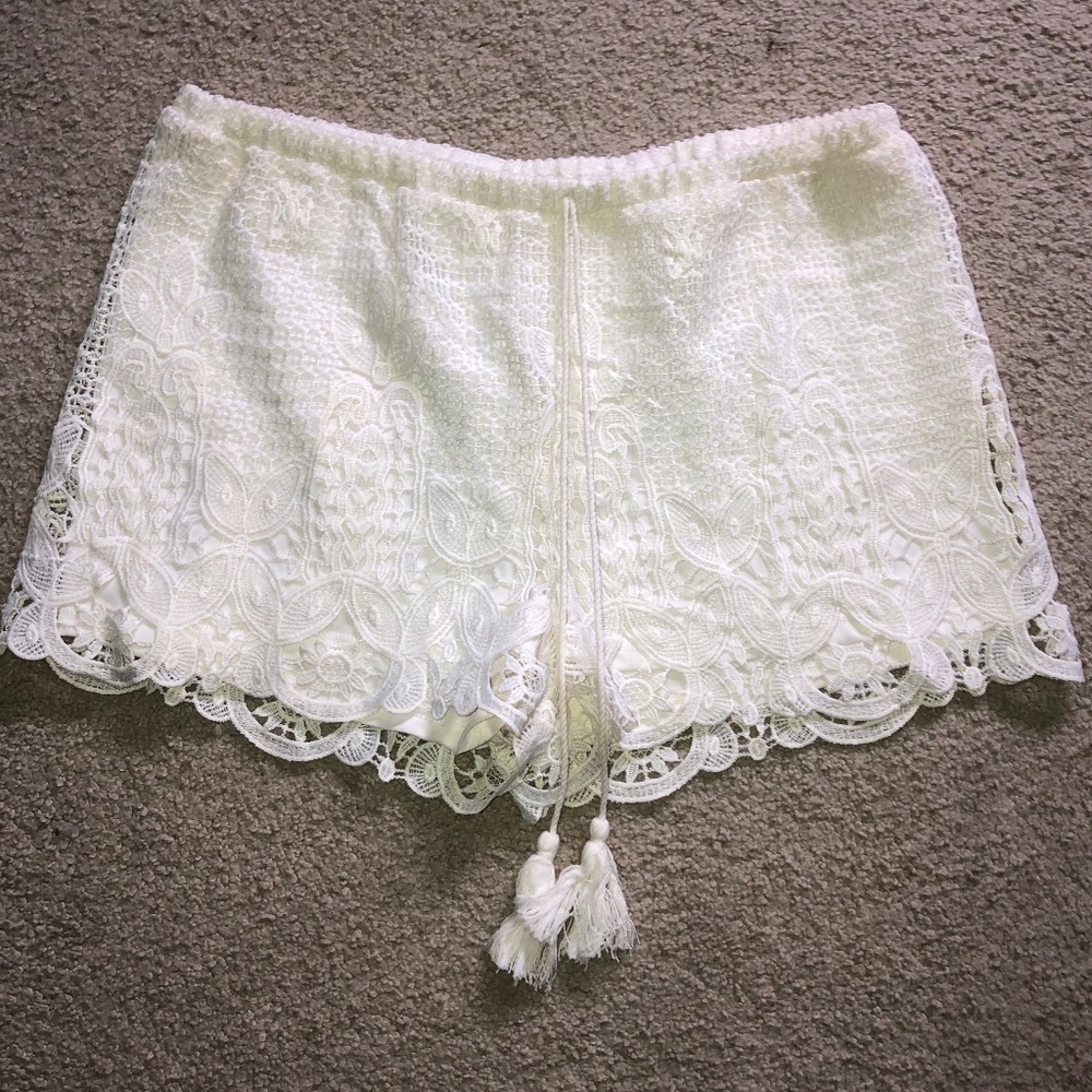 White Lace Shorts